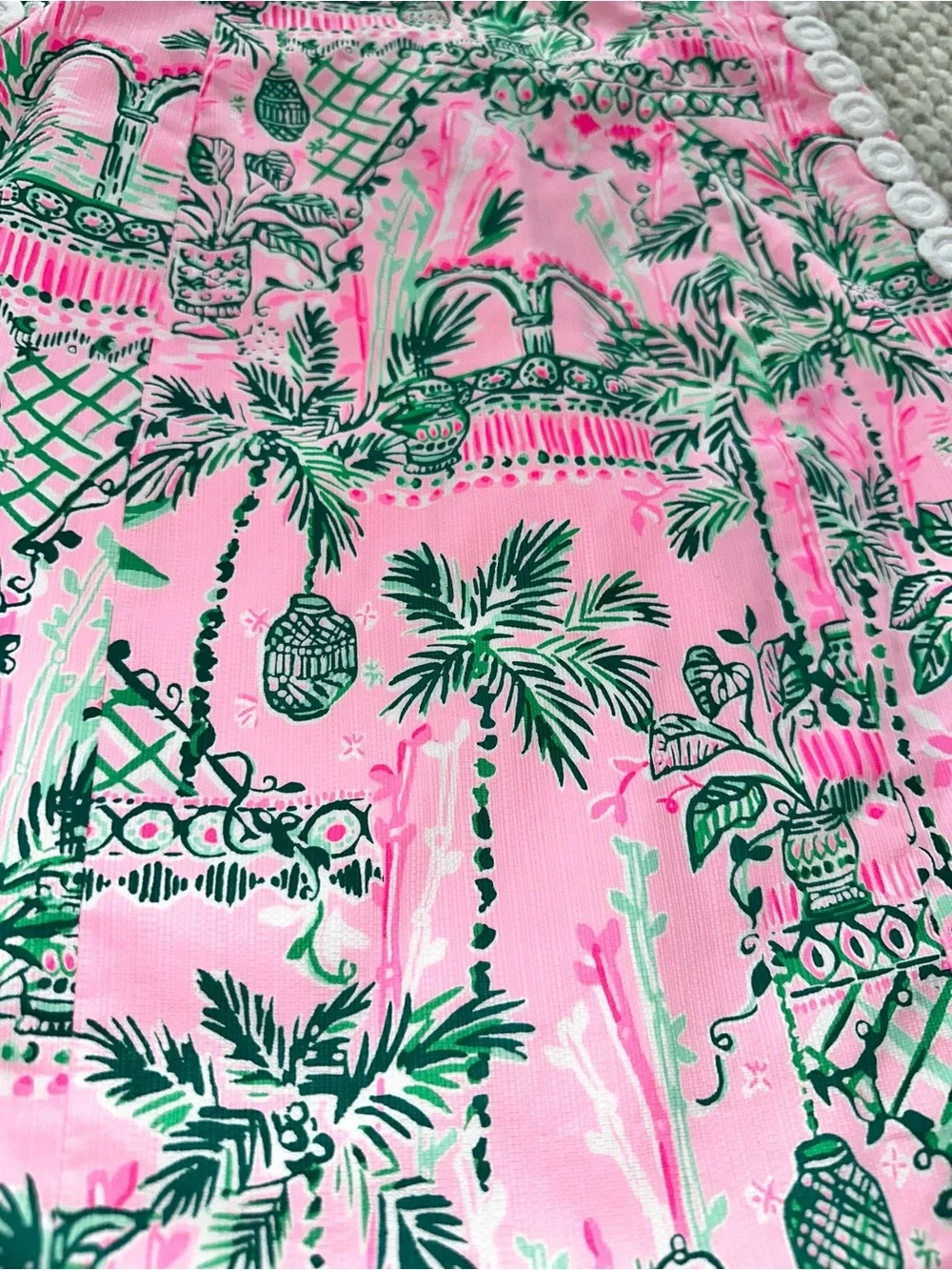 Lilly Pulitzer Pink & Green Tropical Print Mini Dress - Picture 3 of 7